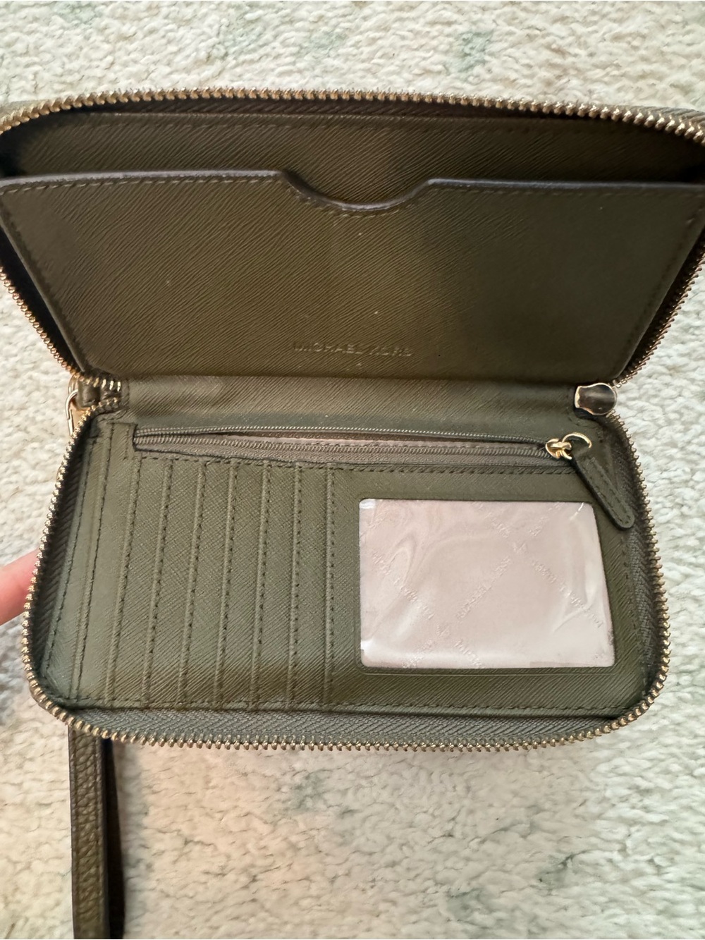 Michael Kors Olive Green Pebbled Leather Studded Backpack - Picture 6 of 6